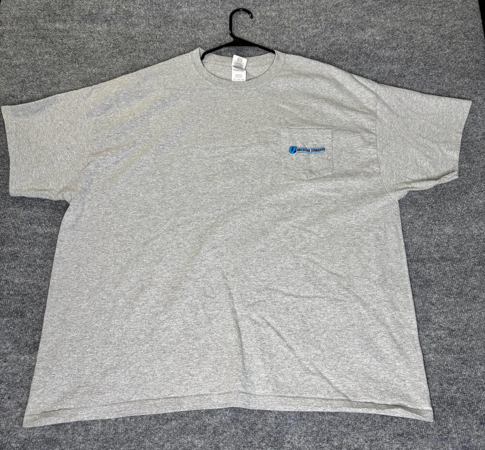 American Standard Concrete Shirt Mens 3XL Gray Gildan Pocket Workwear Tee